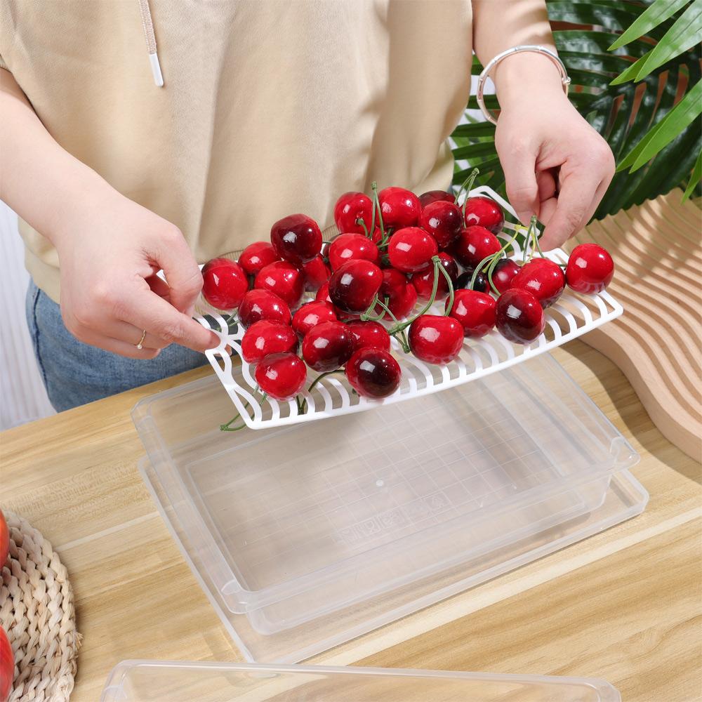 Meat Fridge Seal Pack Refrigerator Organizer Drain Storage Box Freezing Food Drainage Container