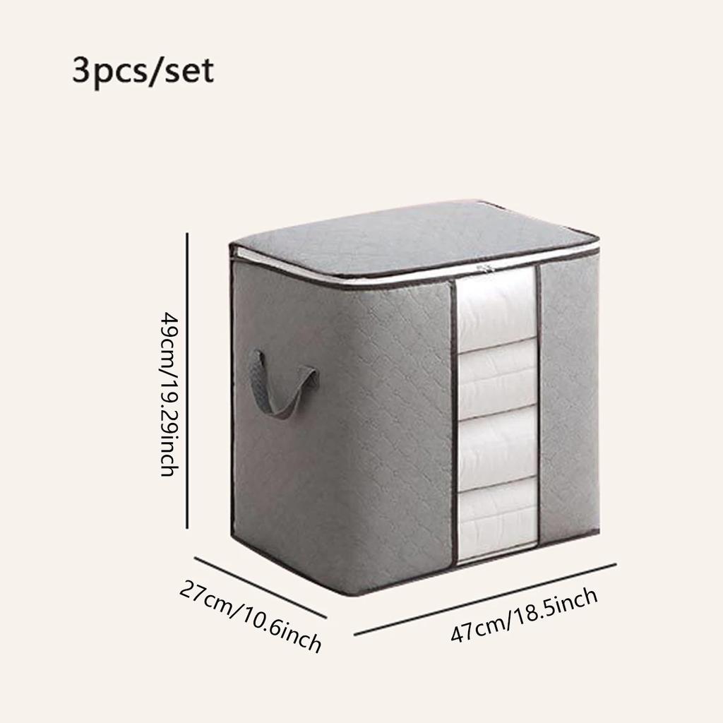 1/3 шт. Очень большая сумка для хранения с ручками - Портативная сумка для организации одежды и одеял с окошком, прочный полиэстер