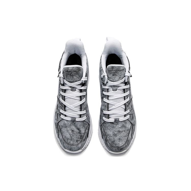 Anta Удобные универсальные нескользящие износостойкие баскетбольные кроссовки средней высоты мужские кроссовки Flower-Gray 112141801-4