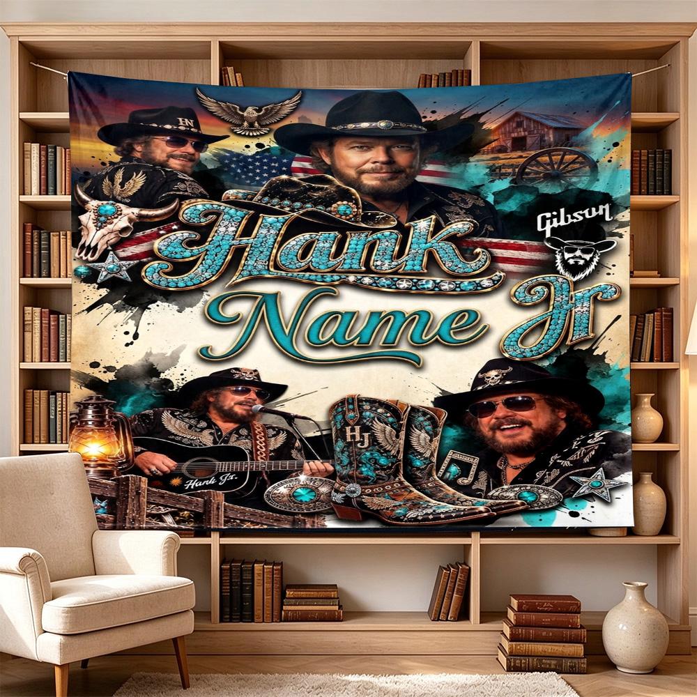Bob Marley American Country Music Personalized Name Polyester Wall Hanging Tapestry, Aesthetic Home Decor for Bedroom Dorm Photo Backdrop