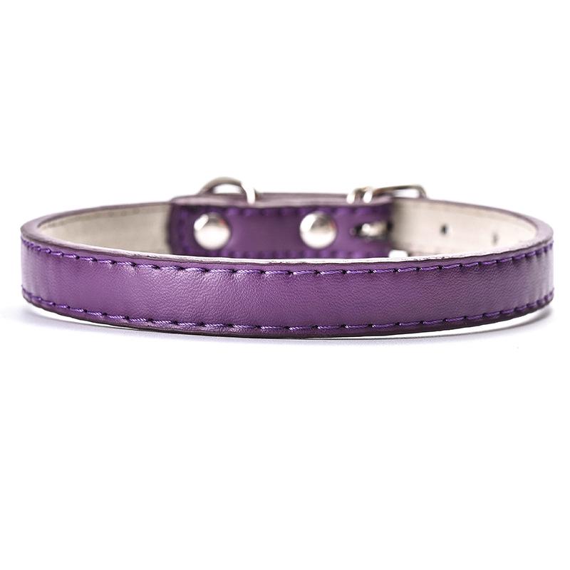 Fashion PU Leather Flat Pet Collar Multicolor Size Dog Leash Rope Pet Collar Pet Supplies