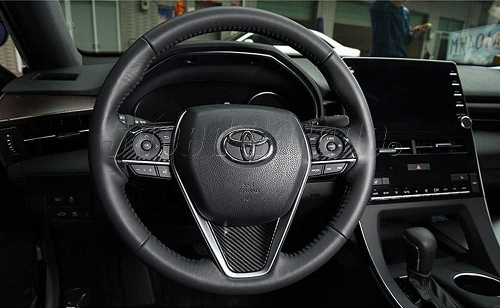 Speed Garage Toyota Camry 70 Series Carbon Fiber Steering Wheel Garnish Cover Panel Frame for Toyota Camry Interior Custom Parts Dress-Up