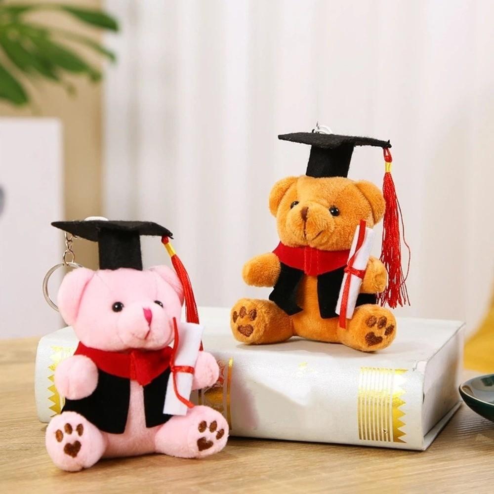 Cute Graduation Bear Plush Toy 12cm Dr Bear Doll Funny Bear Pendant Graduation Gift