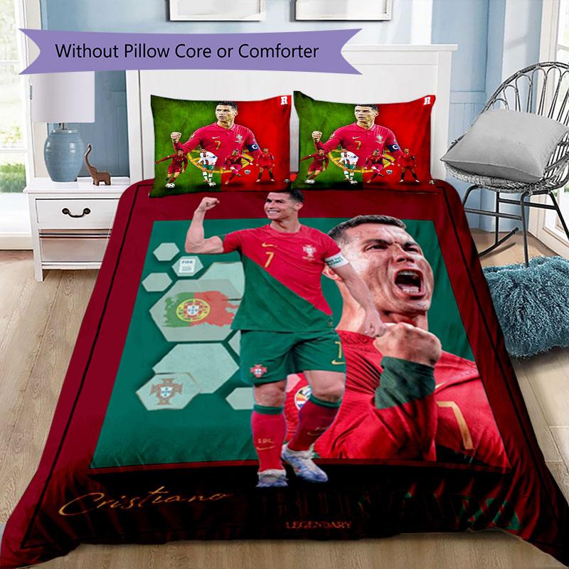 Portugal's CR7 3Pcs Bedding Set,7RonaldoFootball Duvet Cover with 2 Pillowcases, No Comforter No Pillow Core