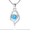 Silver-Plated Soft Pendant Necklace for Girls Temperament Necklace Heart-Shaped Pendant