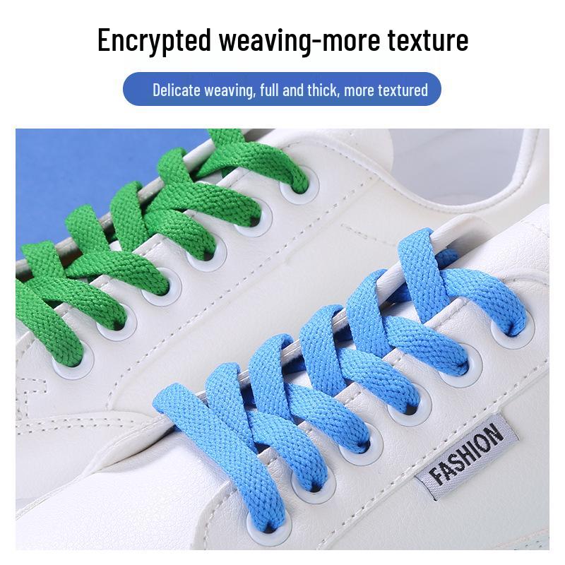 Single Layer Black & White Flat Shoelaces for Canvas Sneakers - Casual & Trendy Style