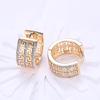 8k Gold Plated Zirconia Earring High Quality Double Row Great Wall Pattern Earrings