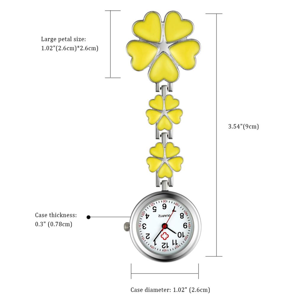 Lancardo Nurse Watch Pocket Watch Nurse Clip Petal Clock Ladies Analog Watch Pocket Watch Present