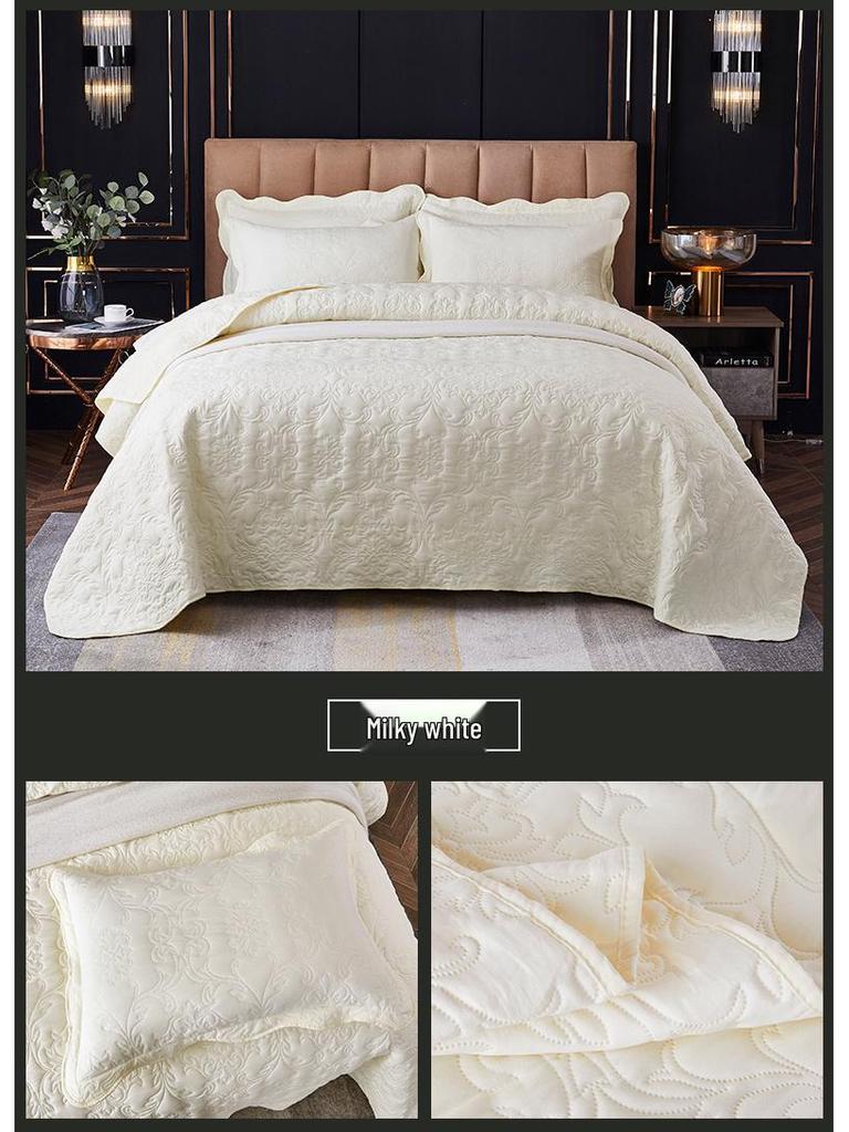 Стираемое стеганое хлопковое покрывало 3 предмета с дизайном, наполненным хлопком