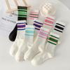 Women's Summer Comfortable Breathable Simple College Style Striped Tube Cotton Socks