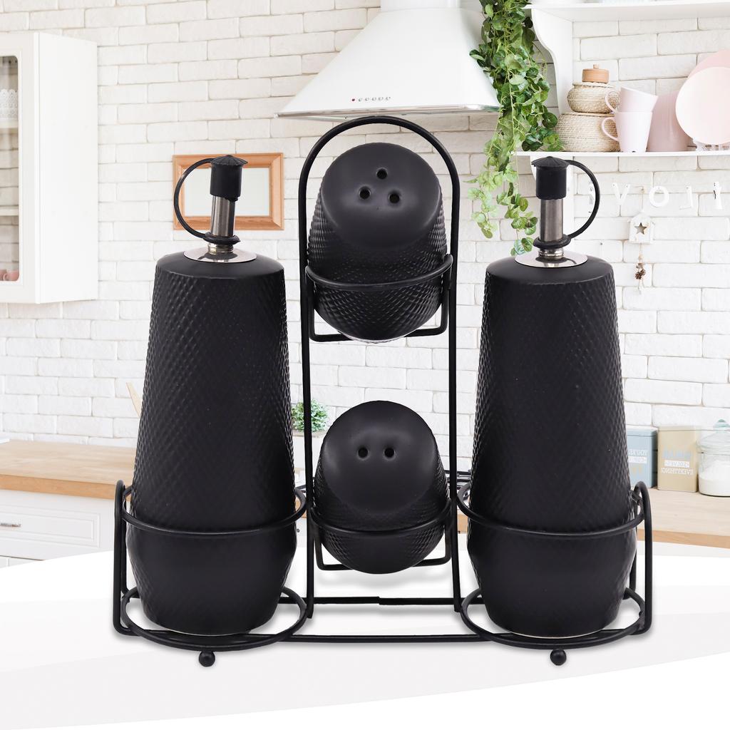 Ceramiczny zestaw do przypraw 5-ele MAESTRO BLACK MR-20001-04S