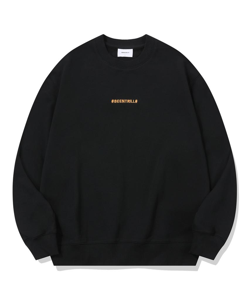 Свитшот BEENTRILL с золотой тейпированной хэштег-надписью (черный)