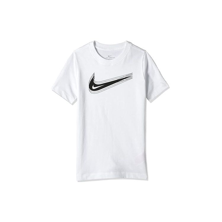 Nike Футболка с логотипом, круглым вырезом и коротким рукавом, детские топы, белая DC7797-100