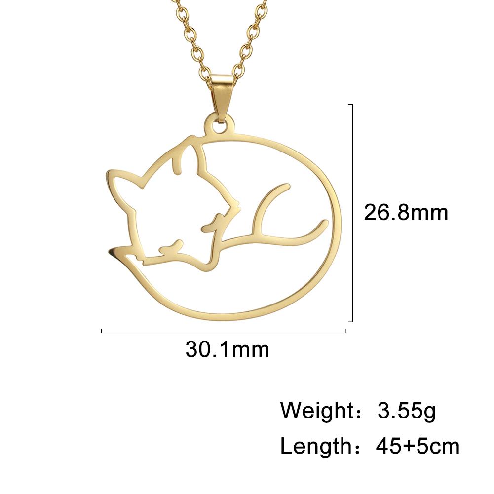 Cazador Hollow Fox Pendant Necklaces for Women Cute Animal Neck Chains Stainless Steel Jewelry Birthday Gifts Wholesale