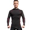 Мужская спортивная футболка с высоким воротом для фитнеса, эластичная и быстросохнущая, с воротником-стойкой, свитер с длинными рукавами