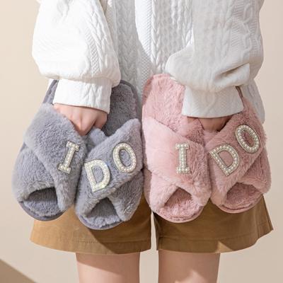 Модные плюшевые тапочки для женского домашнего отдыха, плюшевые тапочки-крестики, хлопковые домашние тапочки, женская обувь, шлепанцы для женщин