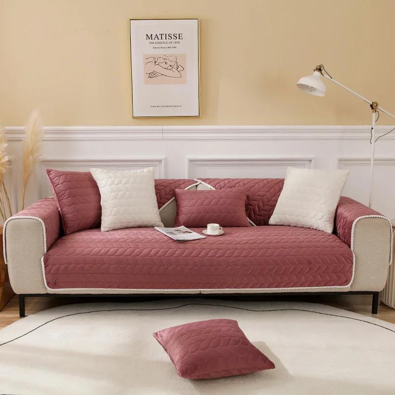 Nordic Ins Sofa Cushion Minimalist Seat Cushion Autumn and Winter Plush Vintage Sofa Towel