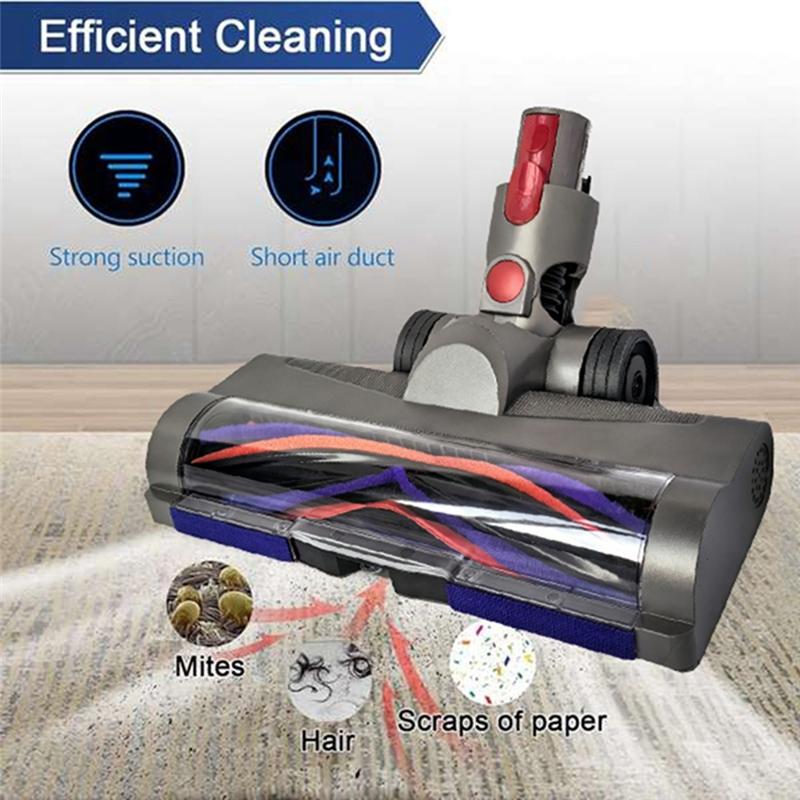 A60P Насадка-щетка против спутывания для пылесосов Dyson V7 V8 V10 V11 V15 С зеленым светом для обнаружения пыли Для ковров и твердых напольных покрытий