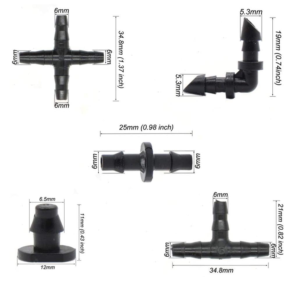 Capillary Connector & Support for Drip Irrigation Sprinkler - PE Pipe PVC Double/Single Hook Emitter Plug Accessory
