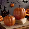 Halloween Pumpkin Light Battery Operated LED Glass Pumpkin Lantern for Halloween Fall Autumn Thanksgiving Decor