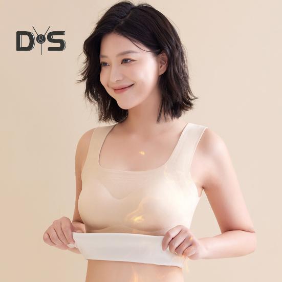 Winter Women Thermal Vest with Chest Pads Seamless Velvet Fast Temperature Lock Heating Square Neck Slim Fit Elastic Sleeveless Inner Wear Bottoming