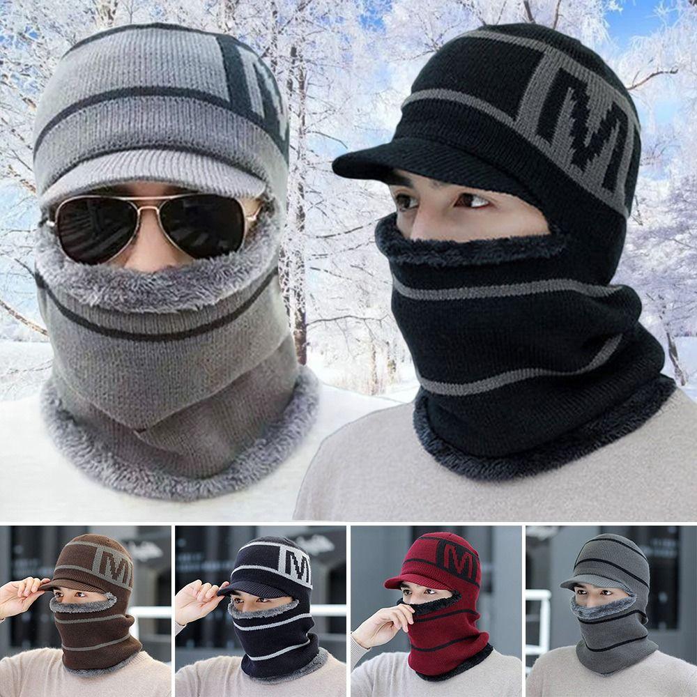 Fleece Beanie Hat Scarf Soft Balaclava Winter Neck Scarf Cap Outdoor