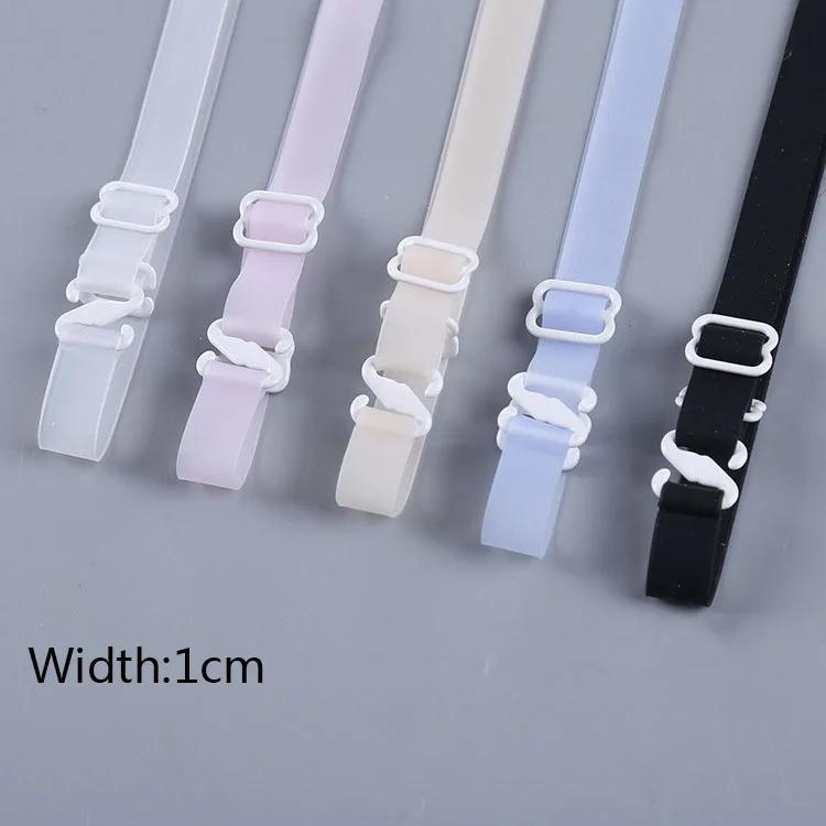 1Pair Women 1cm Wide Backless Clear Bra Straps Non Slip Transparent Bra Strap  Adjustable Candy Color Bra Extender Accessories
