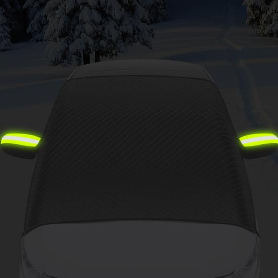 Универсальный автомобильный чехол от снега на лобовое стекло Толстый морозостойкий солнцезащитный козырек с магнитами и светоотражающими полосами Защита в любое время года Снежный щит