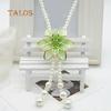 Women's Fashion Jewelry Flower Pendant Faux Pearl Tassels Necklace Sweater Chain Suspension Trinket