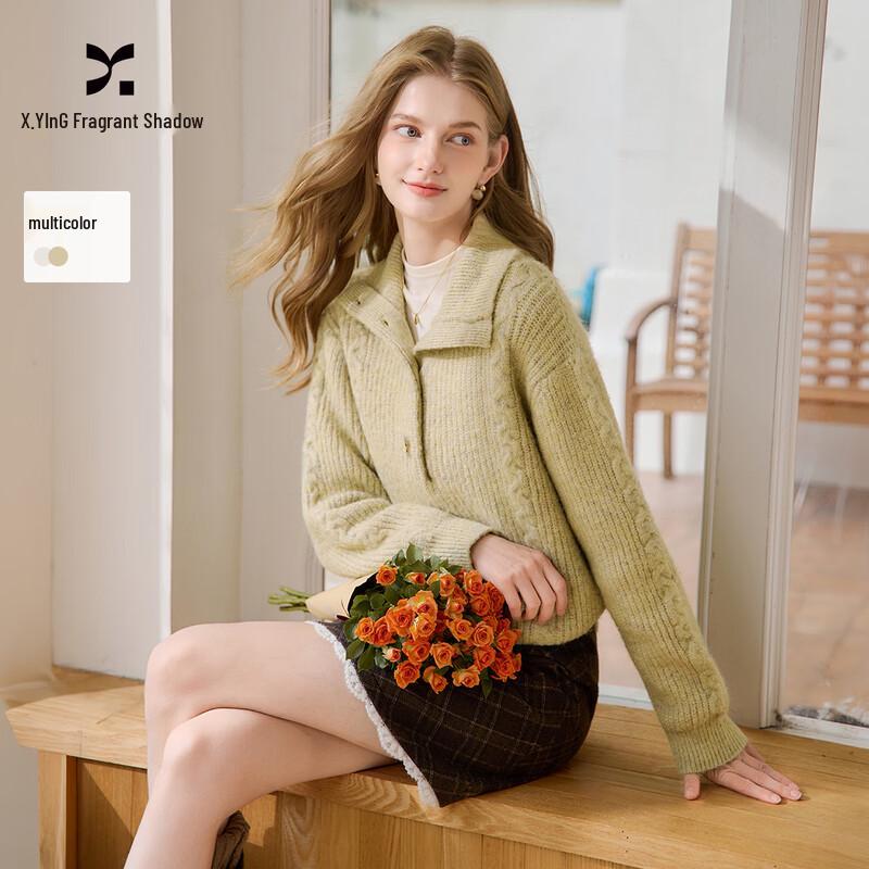 Xiangying Women's Mock Neck Cable Knit Pullover Sweater
