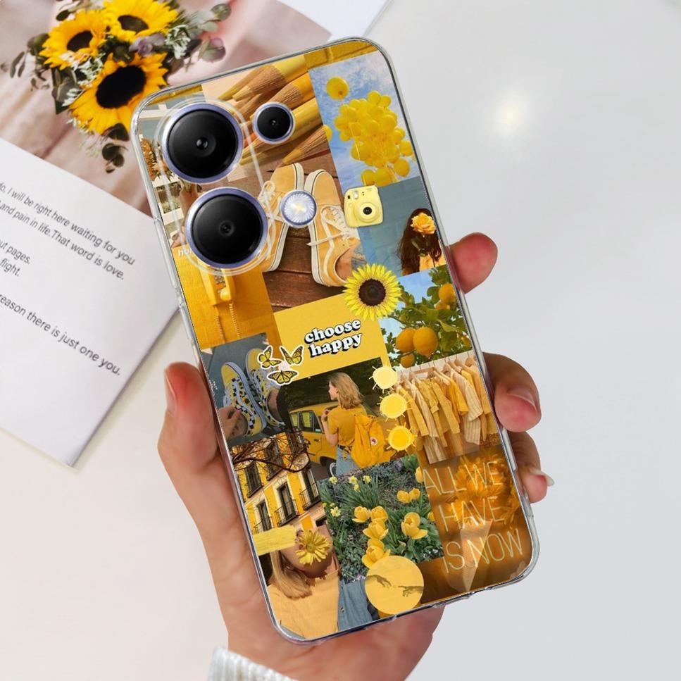 For Xiaomi Redmi Note 13 Pro 4G Case Beautiful butterfly flower TPU Soft Silicone Cover For Xiaomi Poco M6 Pro Bumper Phone Case
