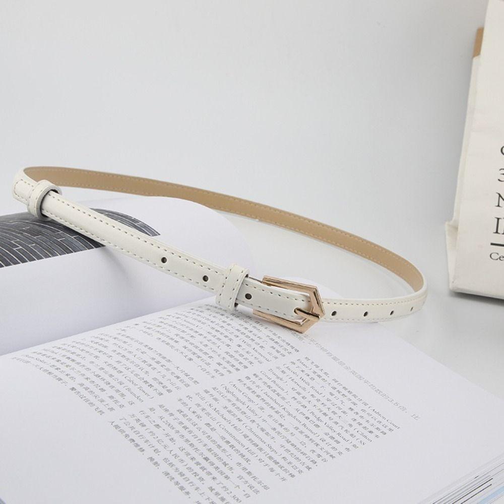 Модный пояс из искусственной кожи Универсальный трендовый пояс на талию Украшение для платьев Пряжка-пика Тонкий ремень