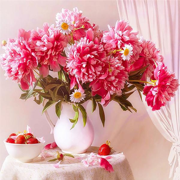 5D алмазная живопись пион горный хрусталь комплект распродажа Алмазная вышивка цветок вышивка крестиком мозаика ромашка рукоделие домашний декор