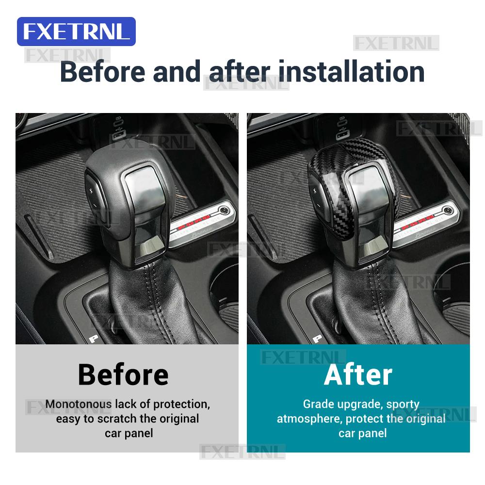 Gear Shift knob Trim For Ford Bronco T6 U725 CX430 2021 2022 2023 2024 2025 2026 LHD RHD Car Real Dry Hard Carbon Fiber Sticker
