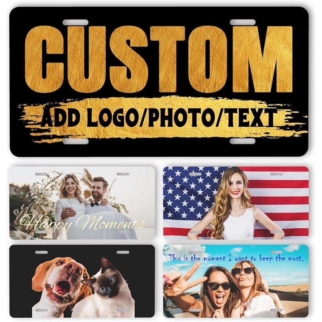 Sublimation Printed US Standard License Plate Metal Sign, 12x6 Inches, Hot-Selling Design