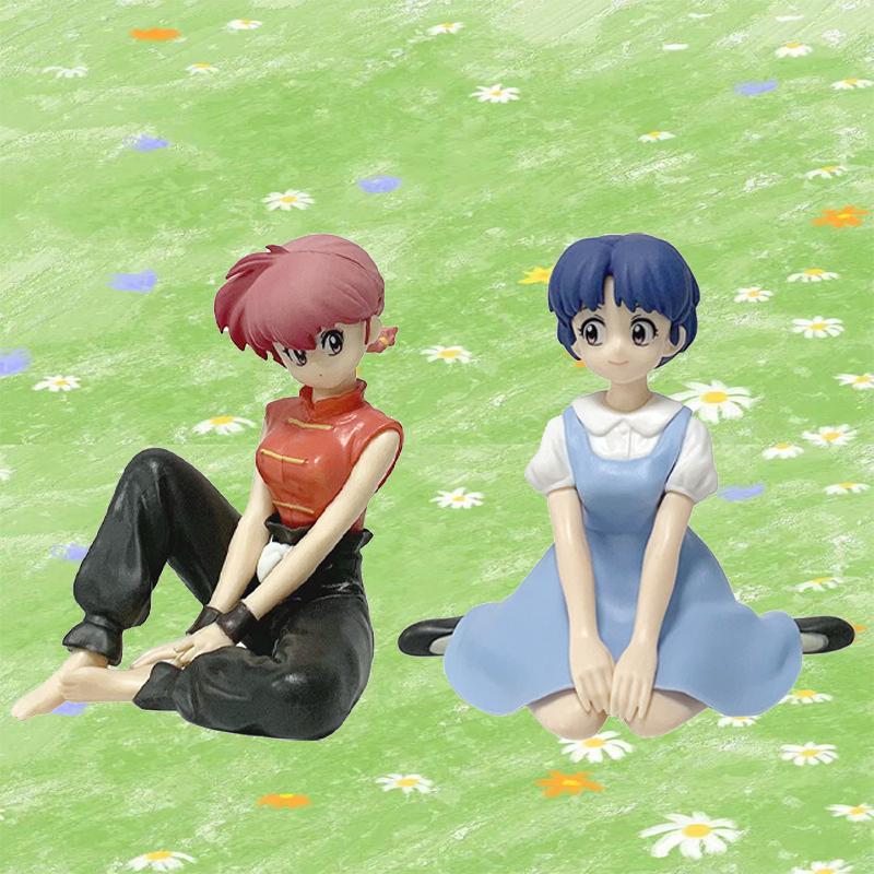 В наличии Ranma 1/2 10 см Тэндо Аканэ Ранма ПВХ Аниме Фигурка Периферия Кавай Сидячие Игрушки Настольные Украшения для Автомобиля Модель Подарки