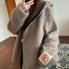 EastRogue Хлопково-шерстяное пальто с капюшоном на молнии Новый стиль Свободный темперамент Высокое чувство