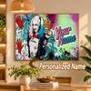 Custom Name Harley Quinn 5D Diamond Painting Personalized Full Drill Diamond Art Kit Gift
