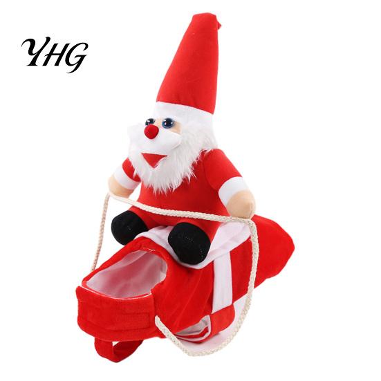 Pet Birthday Costume Santa Rider Dog Costume, Christmas Outfit, Adjustable Closure, Funny Festival Large Apparel for Small to Medium Dogs, Holiday