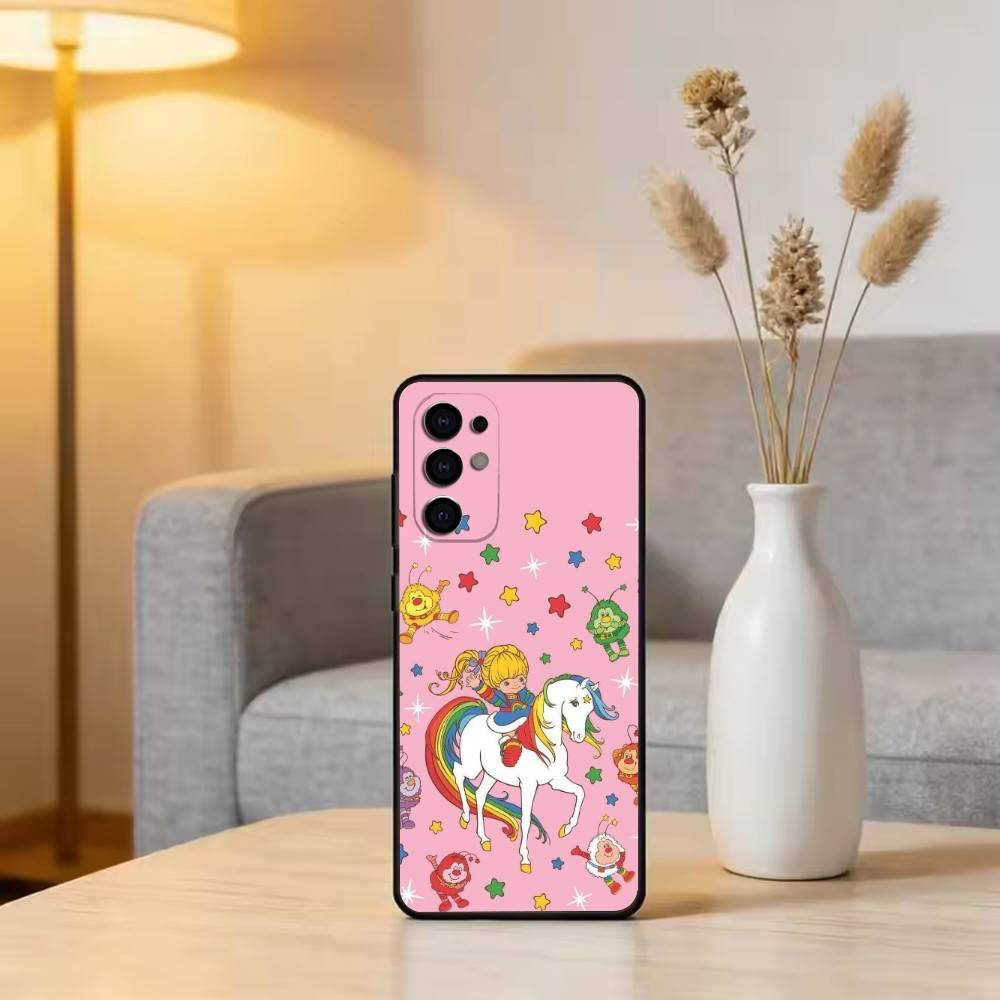 Cute Retro Rainbow Pony Phone Case For Samsung S25,S24,S21,S22,S23,S30,Ultra,S20,Plus,Fe,Soft Silicone Black Cover