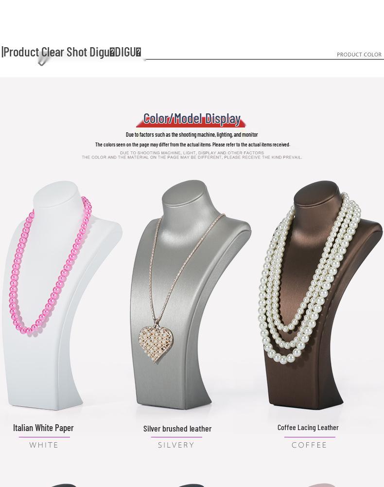 Blue Mannequin Neck Display Stand for Jewelry and Pendant Storage