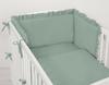 Universal bumper with ruffle for a baby cot - sage