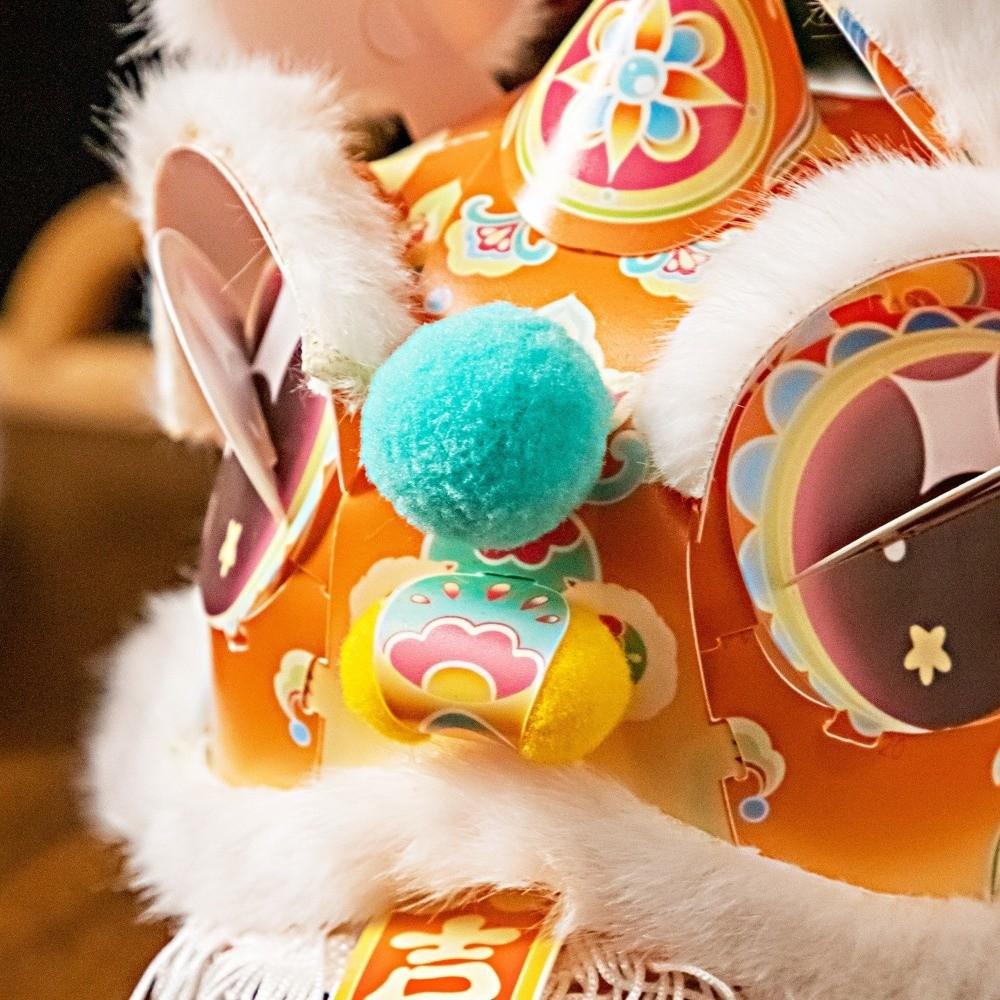 DIY Material Package Lion Dance Lantern Paper Luminous Lantern Portable Lantern  Kids Craft