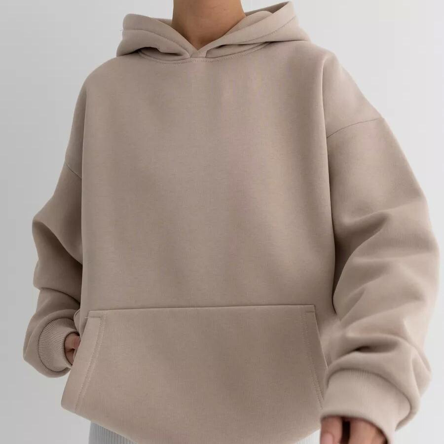 Женская толстовка с капюшоном с длинным рукавом для осени/зимы – Свободный и повседневный топ