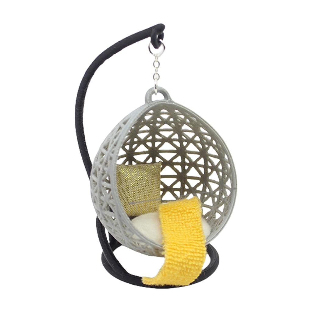 Basket Chair for Dollhouses Swing Hanging Miniature Furniture Pretend Play for Kids Doll House Furniture Model
