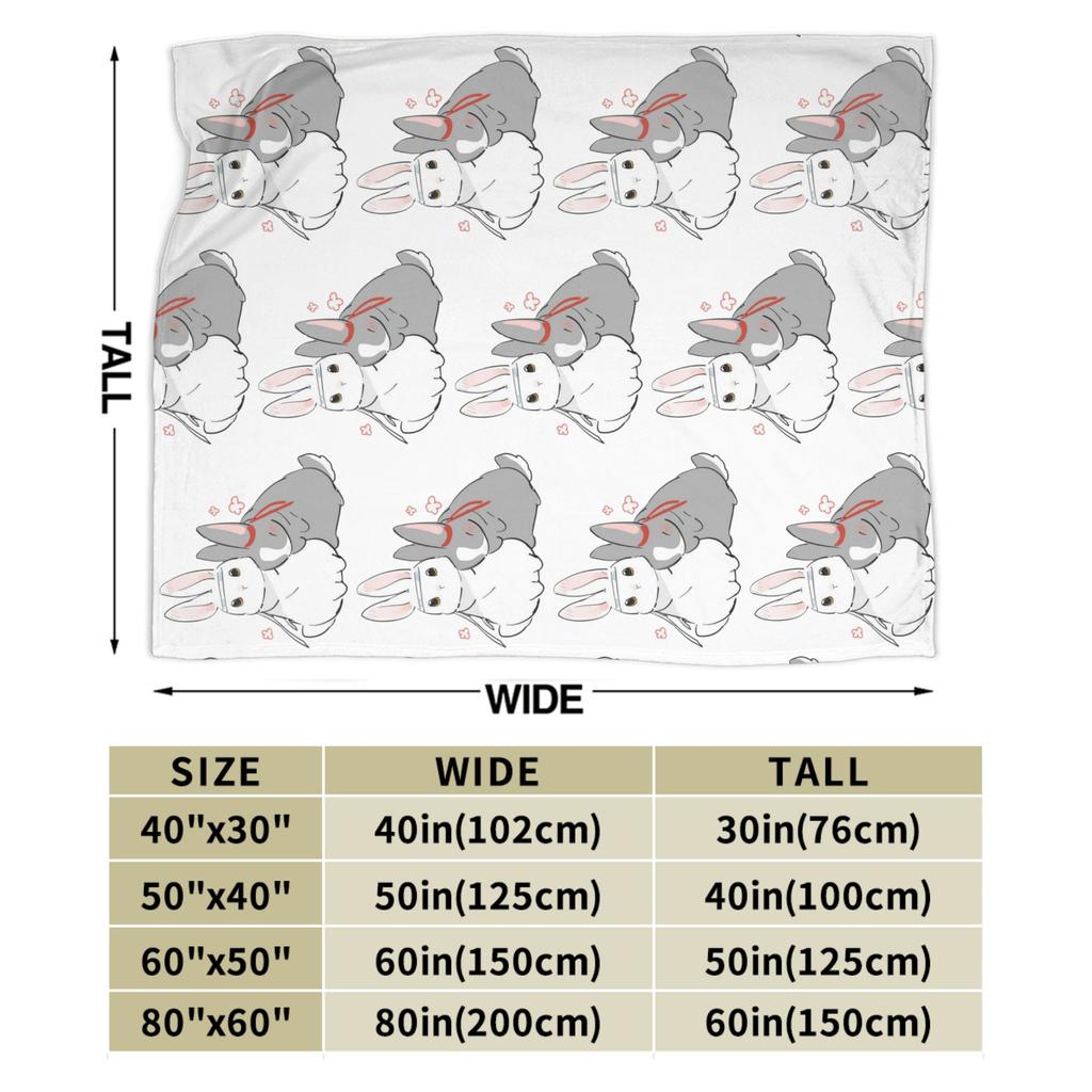 Неукротимый MDZS Вансянь Кролики Одеяло Фланелевое С принтом Мо Дао Цзу Ши Портативное Сверхмягкое Плед для Дивана Путешествий Квилт