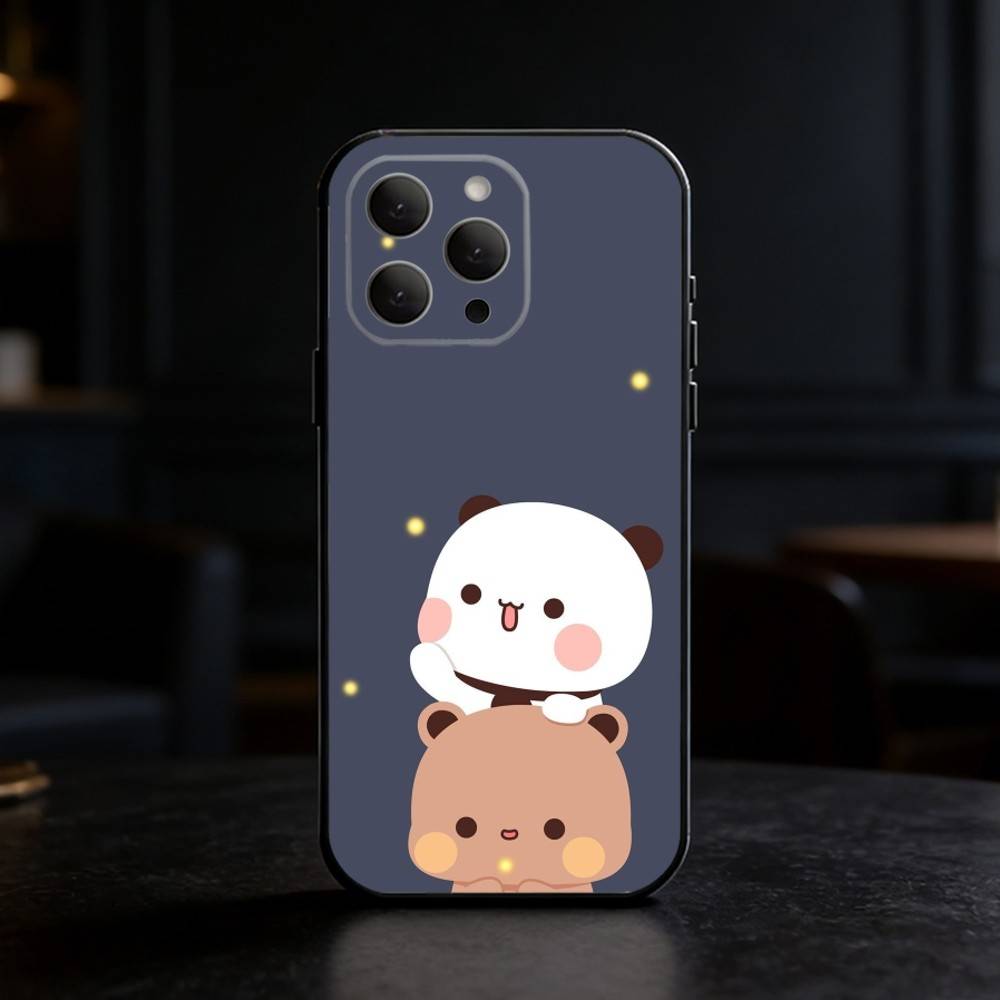 Милый Чехол Для Телефона BuBu DuDu Для iPhone 17,16,15,14,13,12,11 Plus,Pro,Max,Mini Силиконовый черный Мягкий Чехол