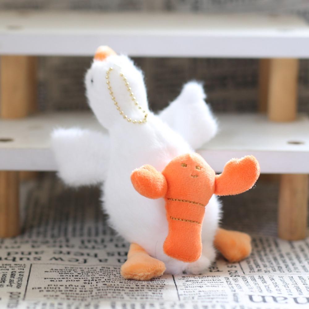 Crayfish Turtles Bees Duck Plush Keychain Fluffy Plush Cartoon Duck Keychain Bag Hanging