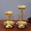 Gold Candlestick Lotus Lamp Flower Stand Tealight Retro Candle Holder Table Centerpieces