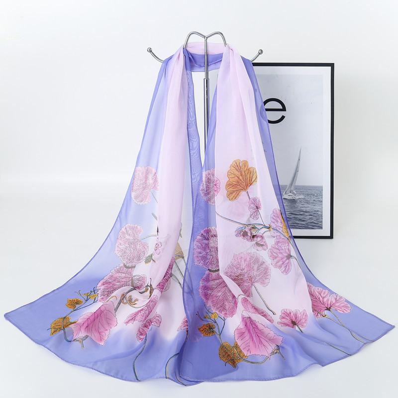 Spring/Summer New Women'S Silk Scarf 45 * 150cm Simulated Silk Twill Square Scarf Fashion Printed Large Square Scarf Professional Scarf